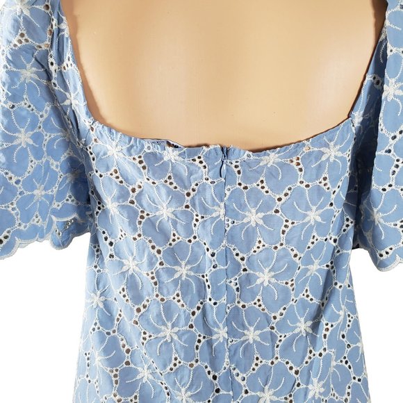 Women's Spring Summer Floral Baby Blue ZARA Dress Small - Picture 7 of 7